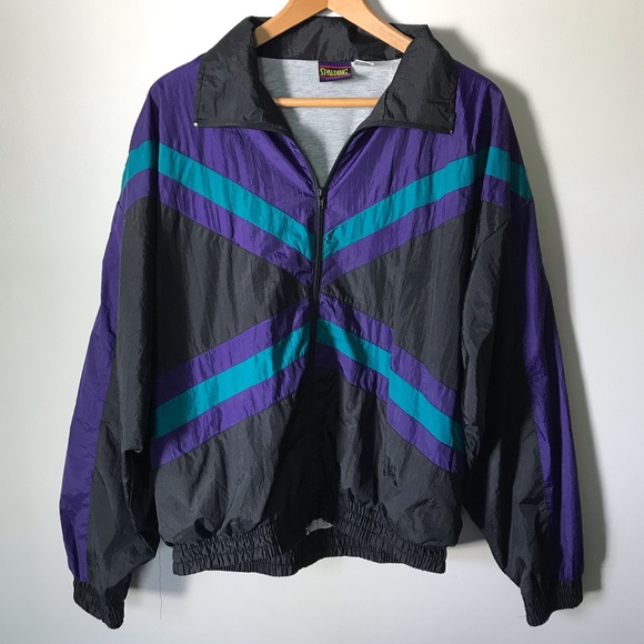 Vintage Other - Spalding Unisex Windbreaker Colorblock 80s 90s L